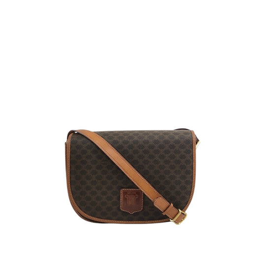 CELINE Macadam Blason Shoulder bag Brown Vintage 23vr8y