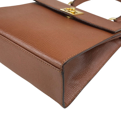 CELINE Gancini Two-way Handbag Shoulder bag Brown Vintage er5nhw