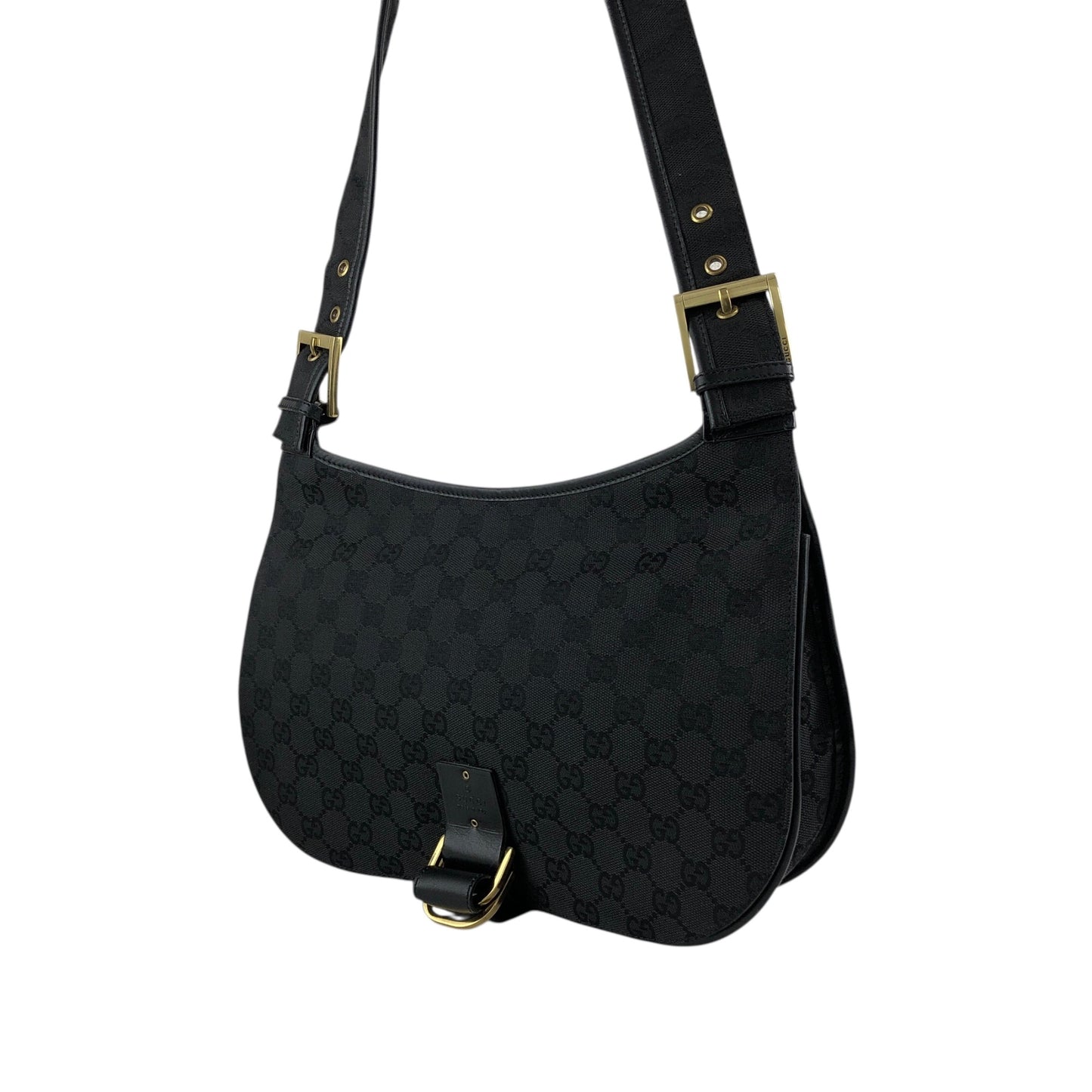 GUCCI GG Canvas Shoulder bag Black Vintage p4jxj7