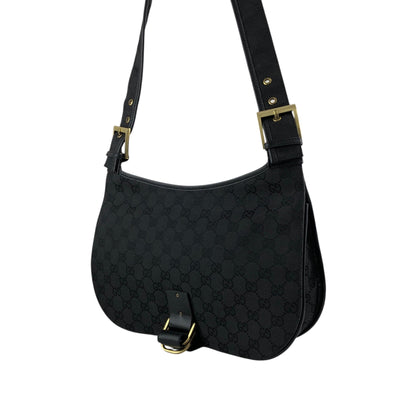 GUCCI GG Canvas Shoulder bag Black Vintage p4jxj7