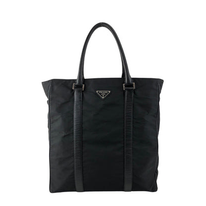 PRADA Triangle Logo Totebag Black Vintage syxbuh