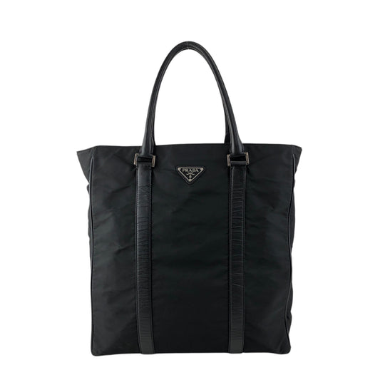 PRADA Triangle Logo Totebag Black Vintage syxbuh