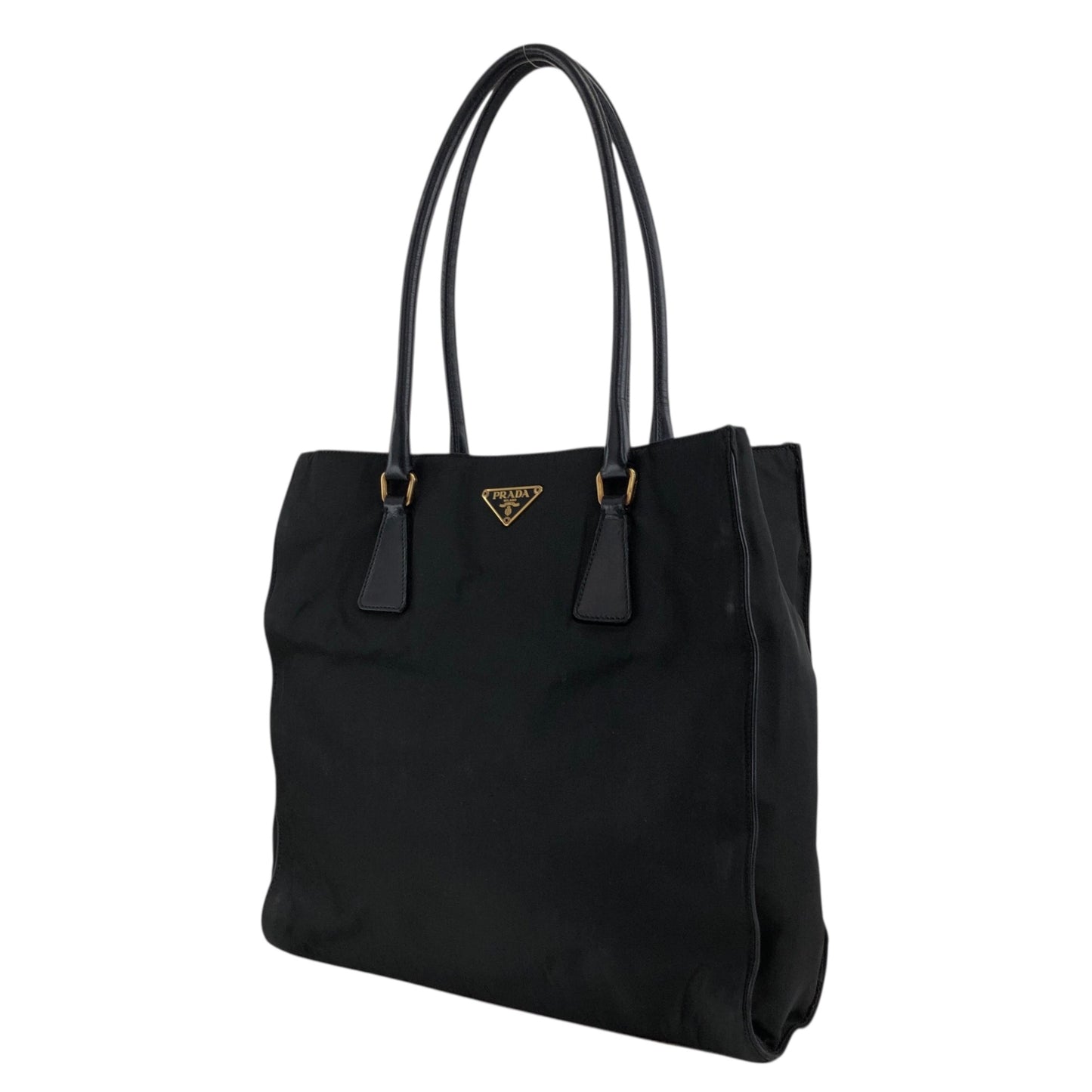 PRADA Tessuto Triangle Logo Totebag Black Vintage w67g35