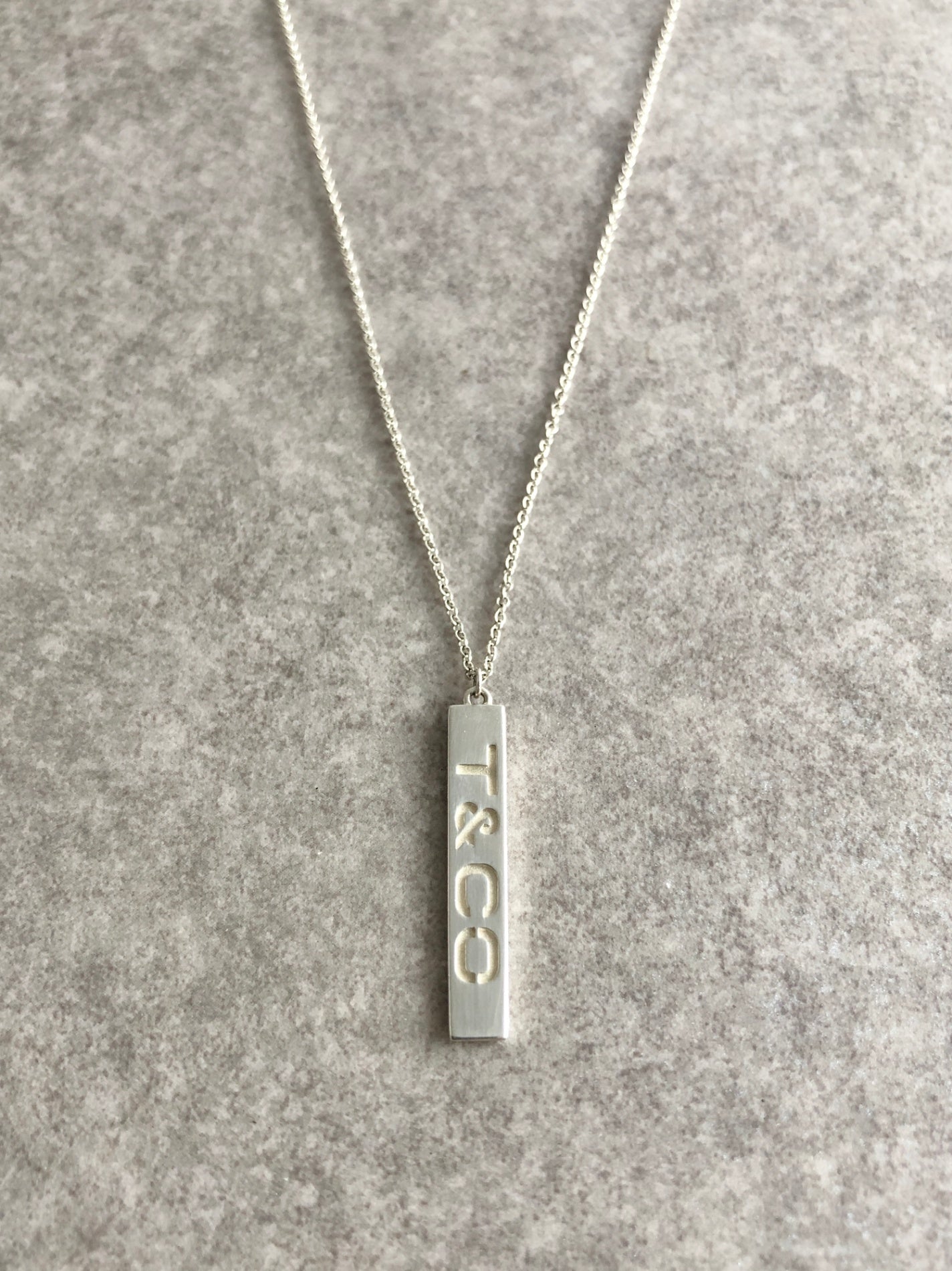 Tiffany & Co. Logo SILVER925 Necklace Silver Vintage ex6rc7