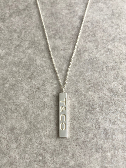 Tiffany & Co. Logo SILVER925 Necklace Silver Vintage ex6rc7