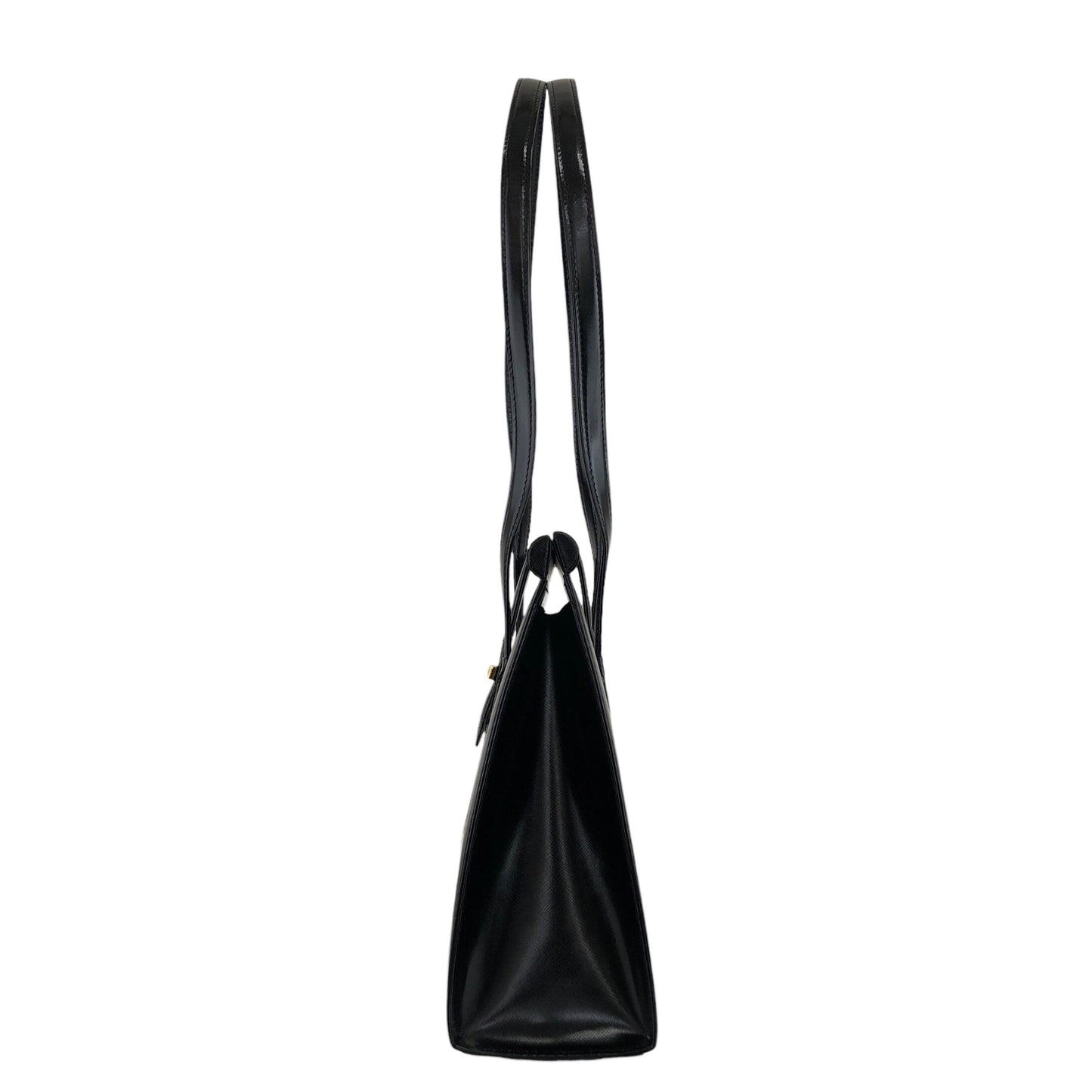 Yves Saint Laurent Logo Handbag Totebag Black Vintage vukaay