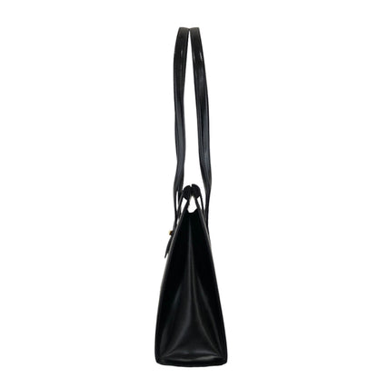 Yves Saint Laurent Logo Handbag Totebag Black Vintage vukaay