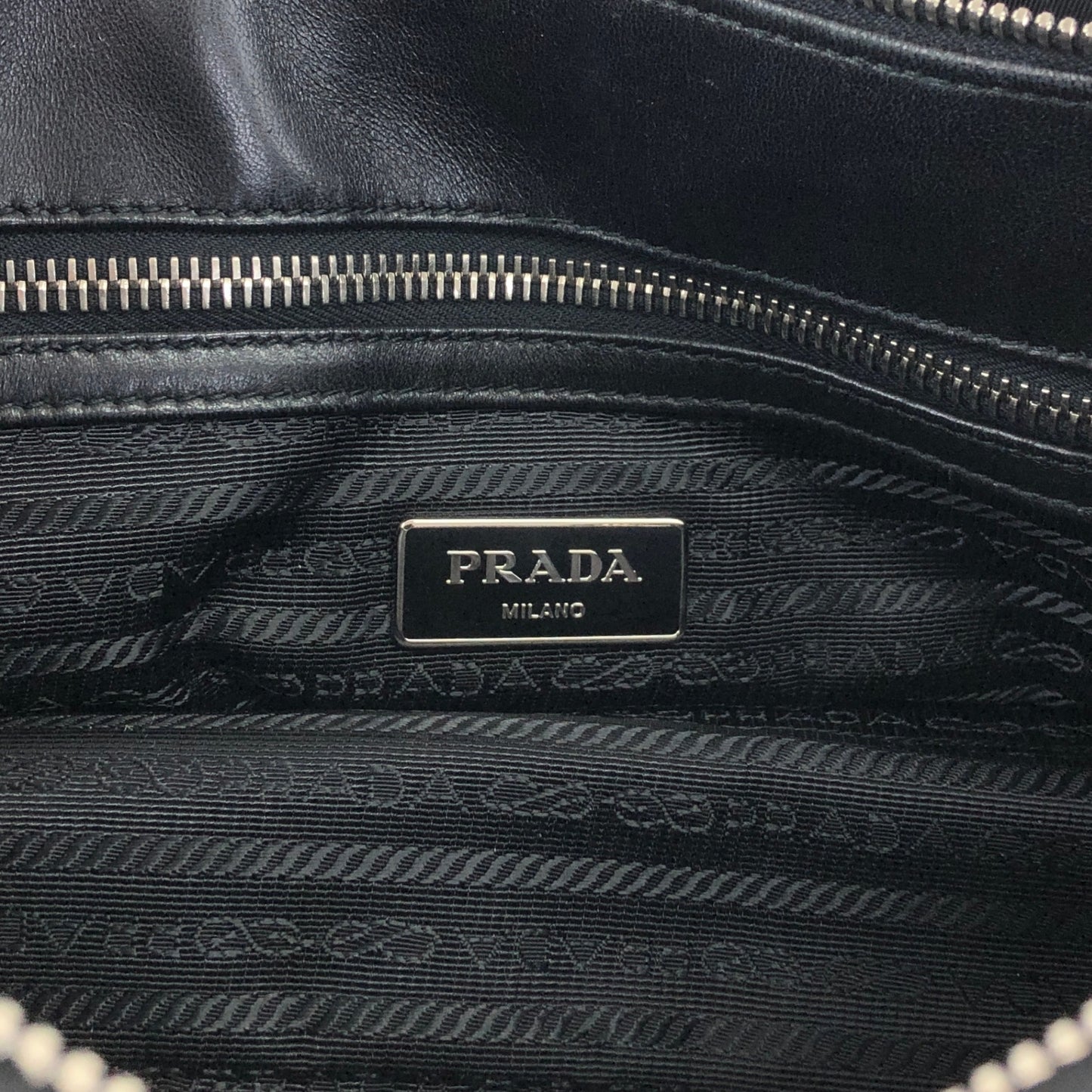 PRADA Tessuto Triangle Logo Two-way Handbag Shoulder bag Black Vintage kcds2w