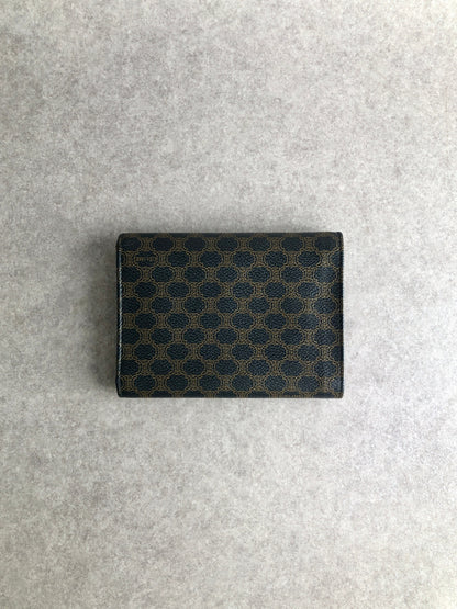 CELINE Macadam Trifold Wallet Black Vintage bybkp7
