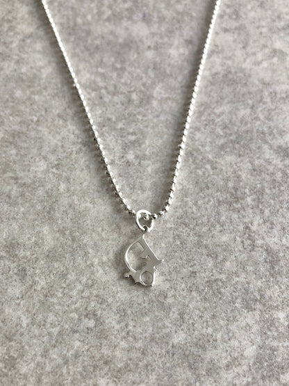 Christian Dior Logo Motif Necklace Silver Vintage dhizmp