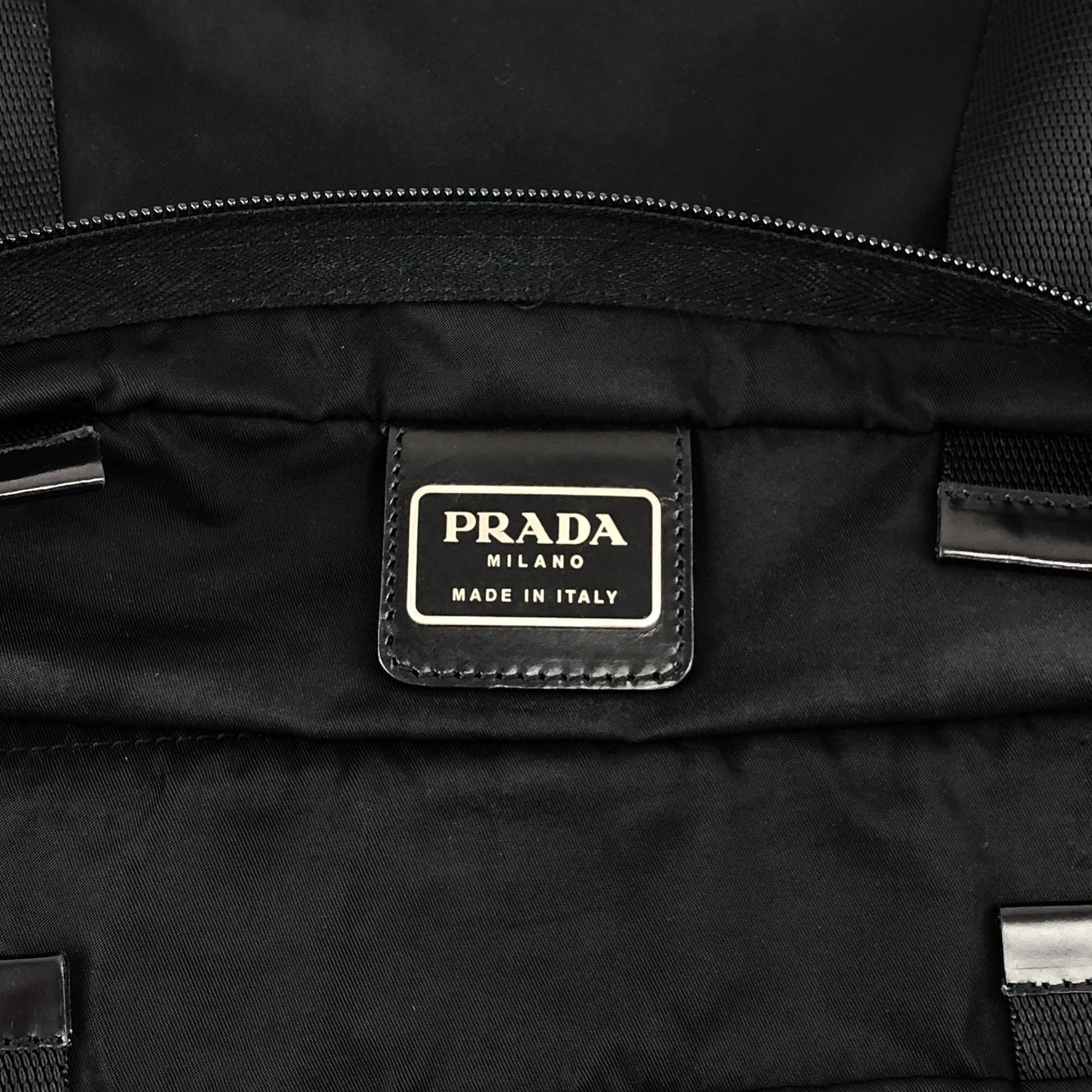 PRADA Tessuto Triangle Logo Totebag Black Vintage t7z4fj