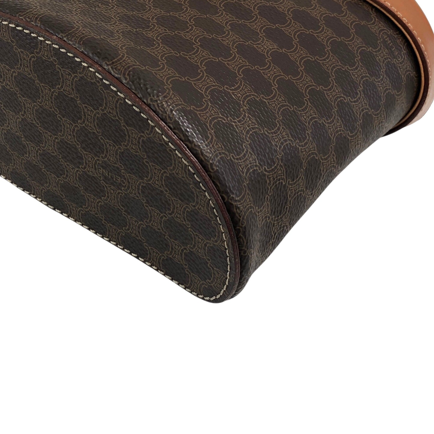 CELINE Macadam Blason Two-way Handbag Shoulder bag Brown Vintage crpdut