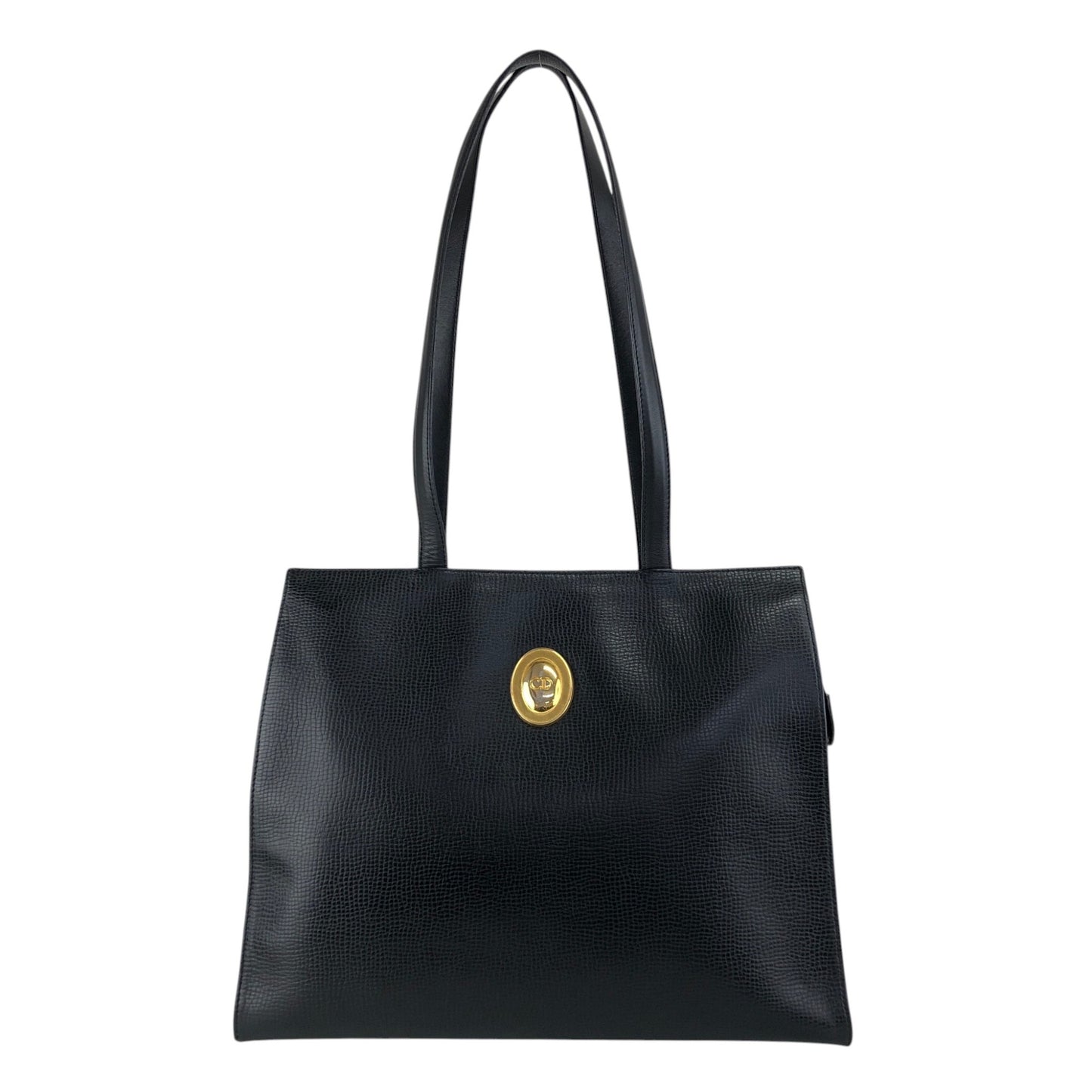 Christian Dior CD Logo Handbag Totebag Black Vintage 7e6azr