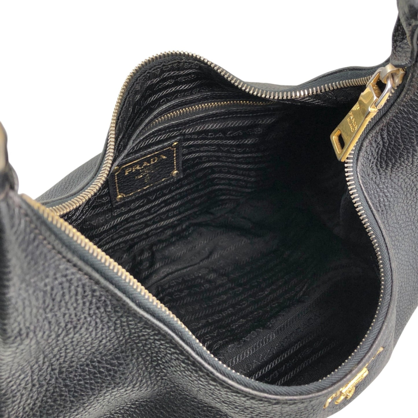 PRADA Logo Shoulder bag Black Vintage 85ce8c