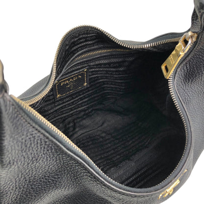 PRADA Logo Shoulder bag Black Vintage 85ce8c