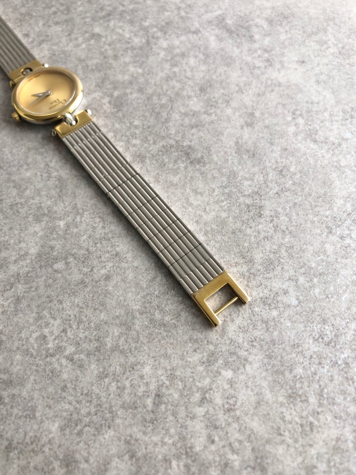 Christian Dior Logo Quartz Watch Silver×Gold 3025 Vintage ngmhnw