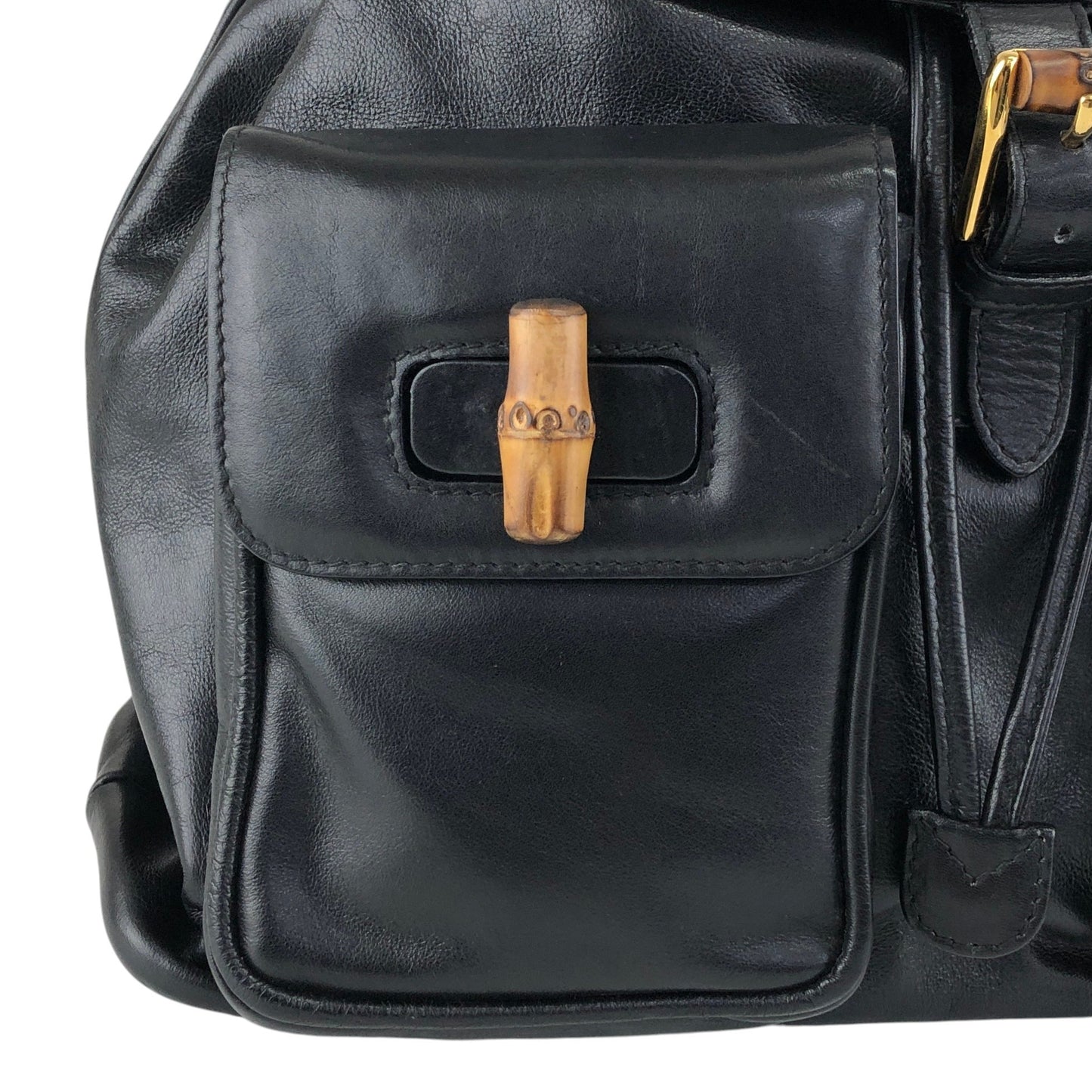 GUCCI Bamboo Backpack Black Vintage 4u5xy4