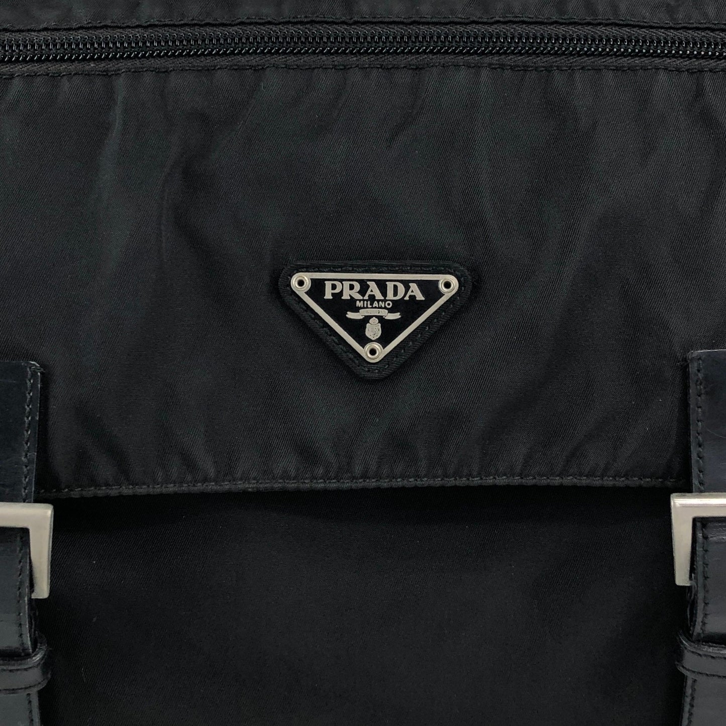 PRADA Tessuto Triangle Logo Shoulder bag Black Vintage 2i7imi