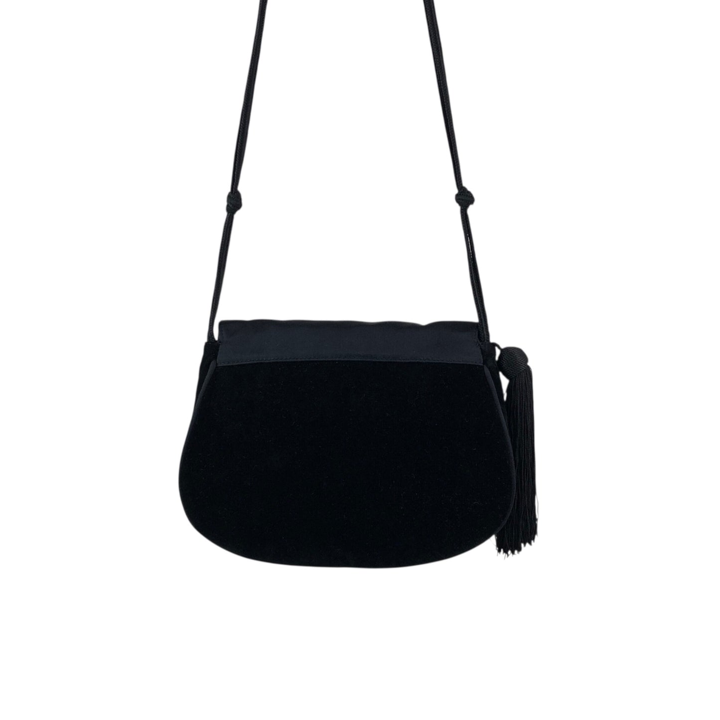 GUCCI Horse Bit Tassel Shoulder bag Black Vintage xvctcj