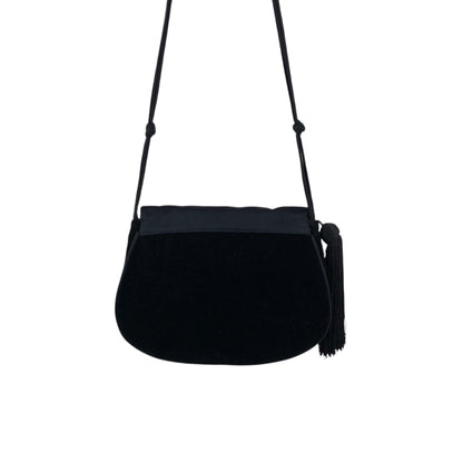 GUCCI Horse Bit Tassel Shoulder bag Black Vintage xvctcj