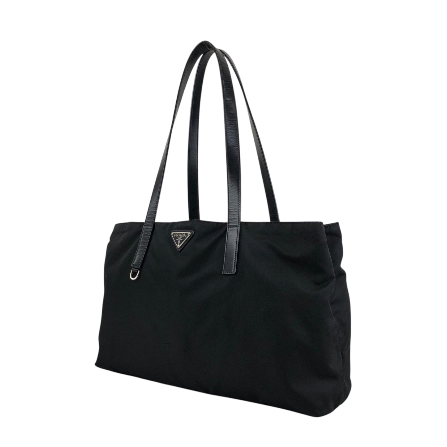 PRADA Tessuto Triangle Logo Totebag Black Vintage xp2biu
