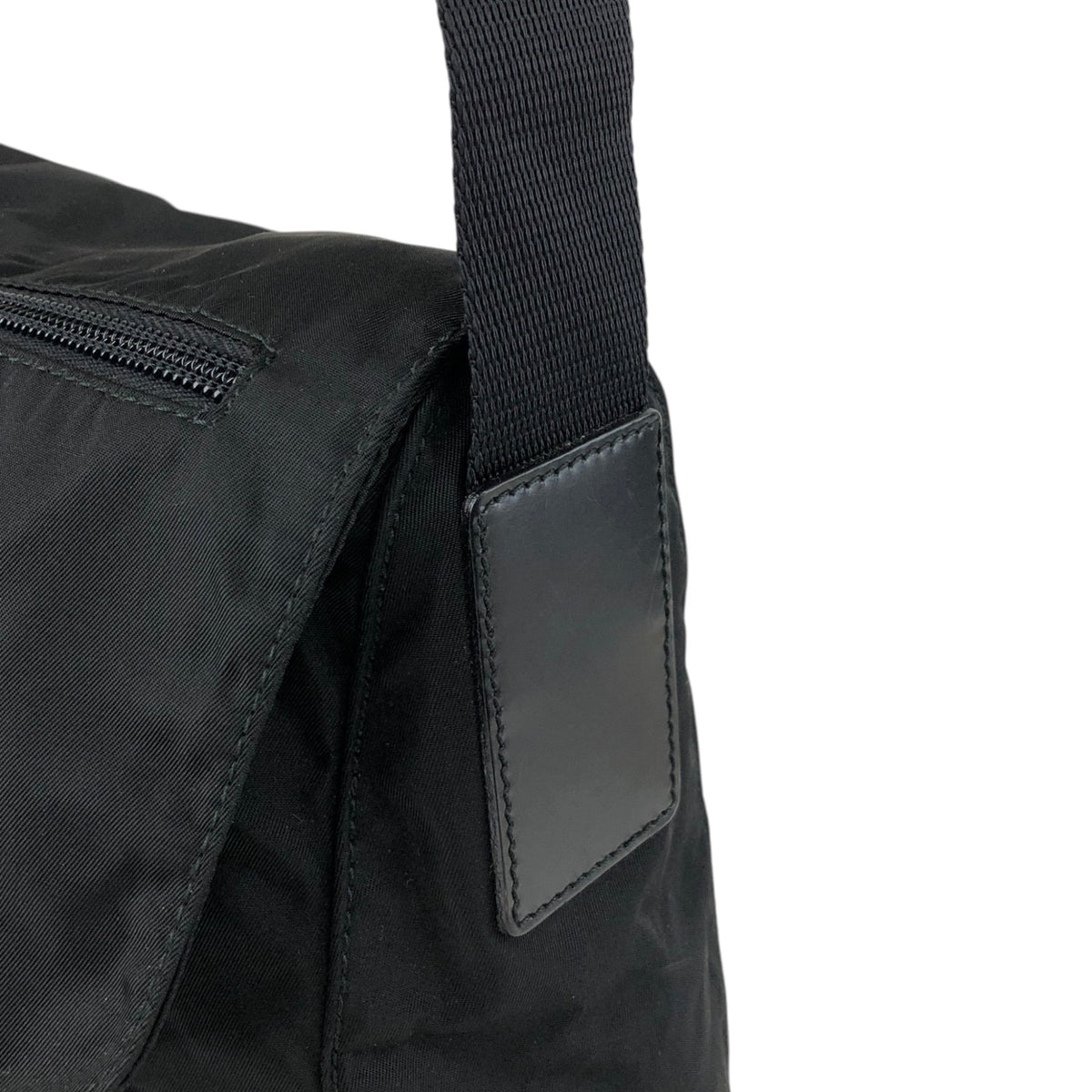 PRADA Tessuto Triangle Logo Shoulder bag Black Vintage p4wsch