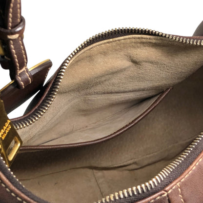 PRADA Logo Handbag Hobobag Brown Vintage c7p34v
