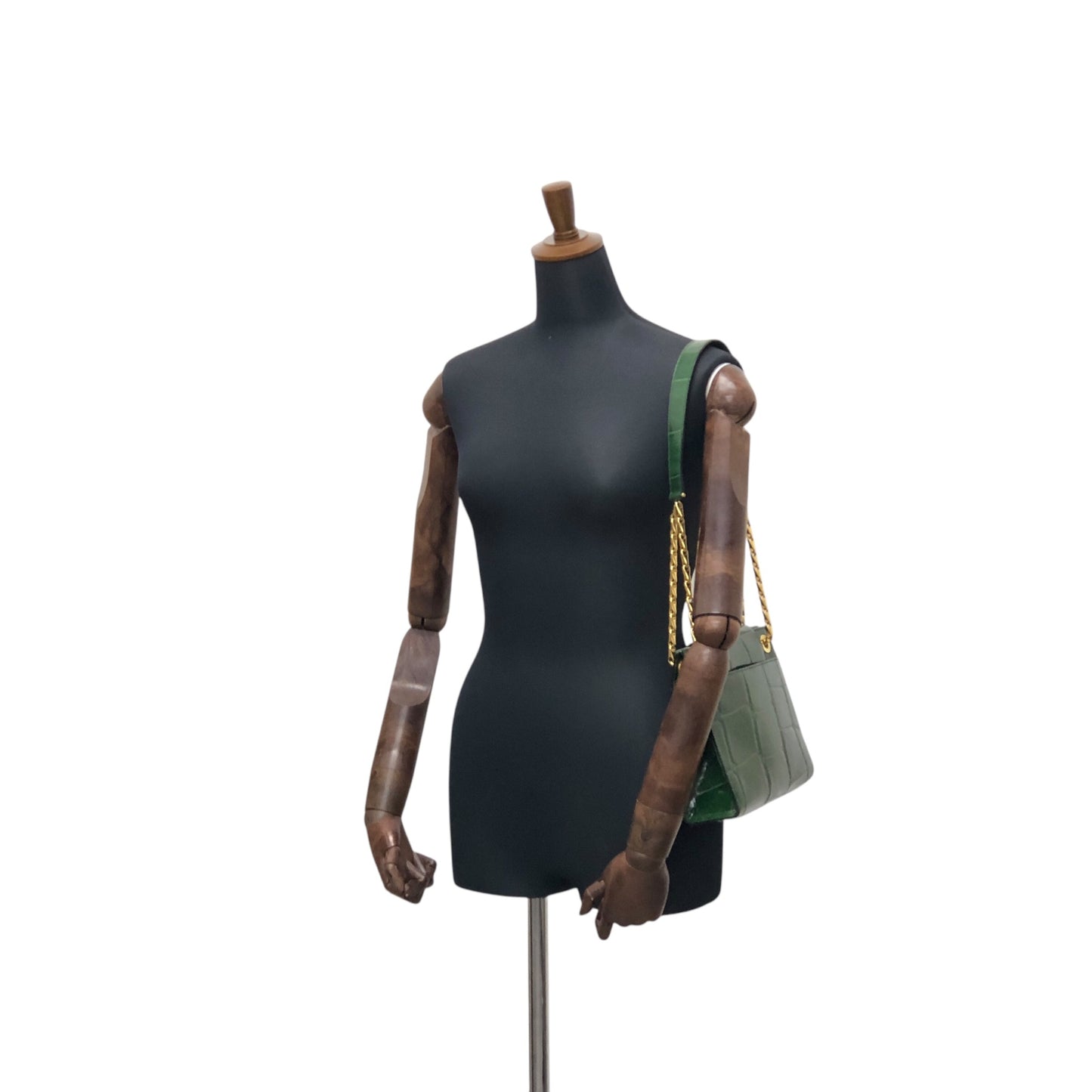 CELINE Chain Shoulder bag Green Vintage dwbc7x