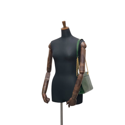 CELINE Chain Shoulder bag Green Vintage dwbc7x