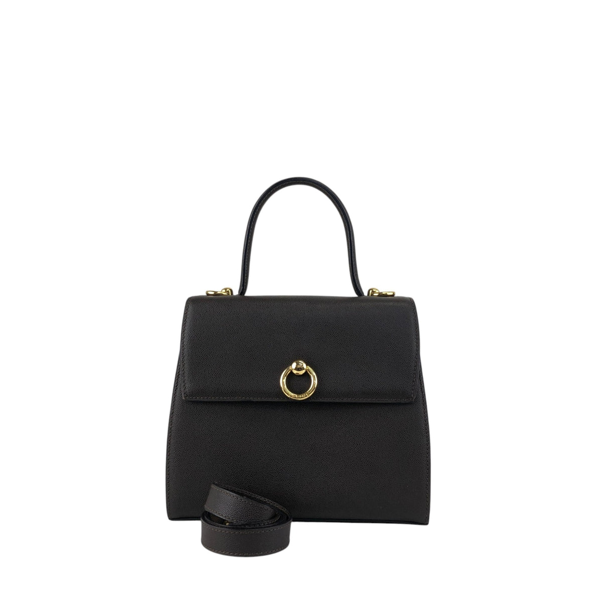 CELINE Gancini Two-way Handbag Shoulder bag Black Vintage hyifjs
