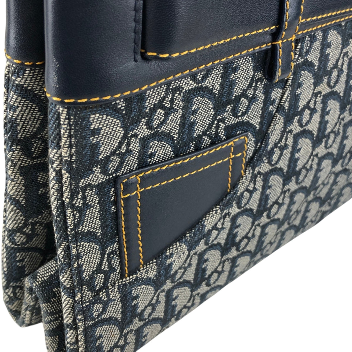Christian Dior Trotter Handbag Navy Vintage twjy5h