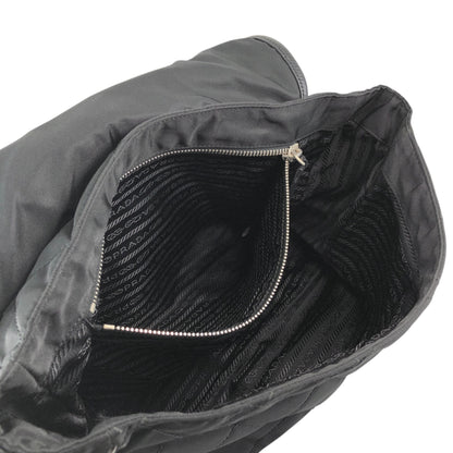 PRADA Tessuto Triangle Logo Shoulder bag Black Vintage g5c3is