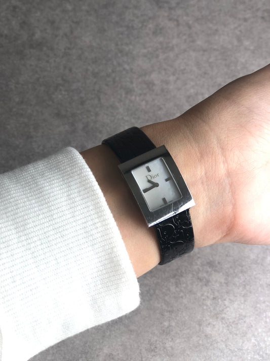 Christian Dior Trotter Quartz Watch Black Vintage pnj63r