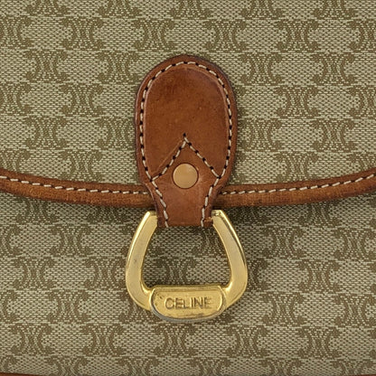 CELINE Macadam Horseshoe Small Shoulder bag Beige Vintage myw6bv