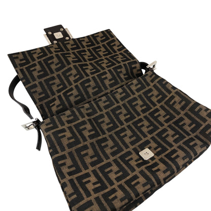 FENDI Zucca Logo Shoulder bag Brown Vintage df4sym