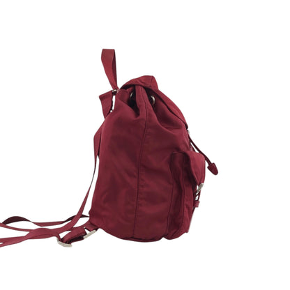 PRADA Triangle Logo Double Pocket  Backpack Red Vintage 8jxw7p