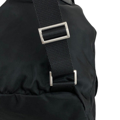 PRADA Triangle Logo Double Pocket  Backpack Black Vintage jpaw6y