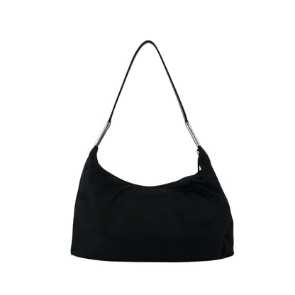 PRADA Logo Shoulder bag Black Vintage h6emcw