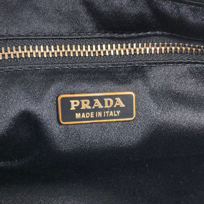 PRADA Logo Embossed Shoulder bag Black Vintage 4833mz