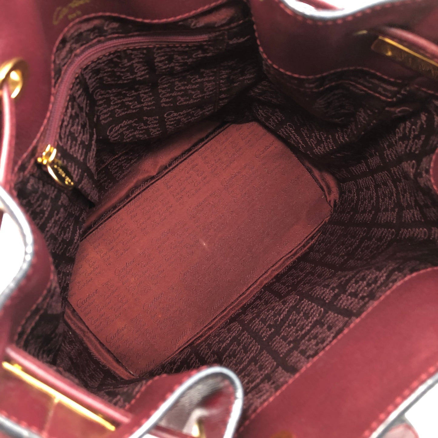 Cartier Logo Drawstring Shoulder bag Bordeaux Vintage nfywjr