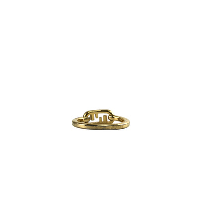 FENDI FF Logo Rhinestone  Ring Gold Vintage vtm5vz