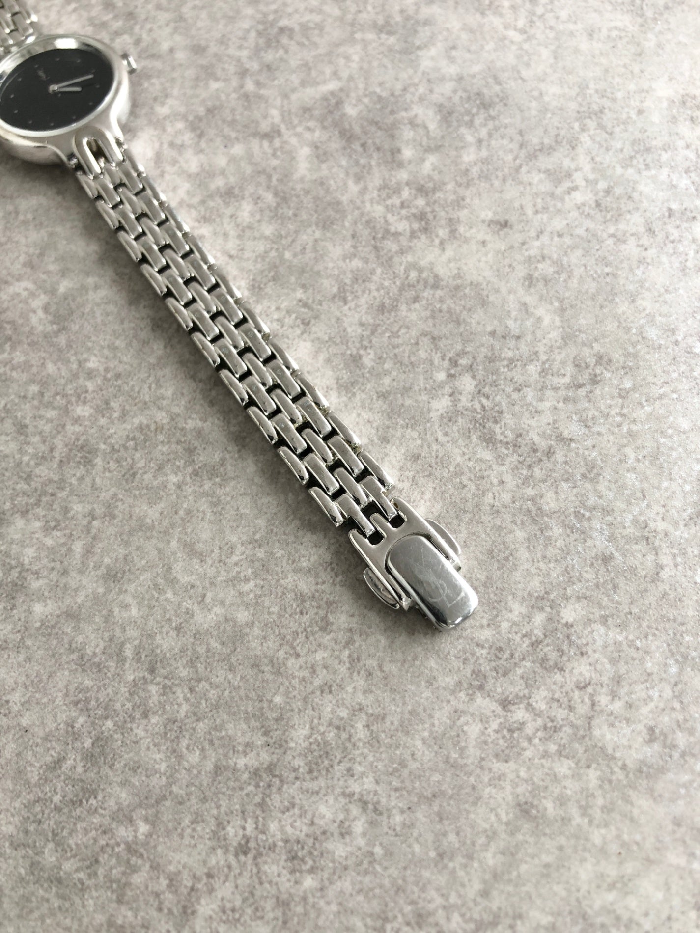 Yves Saint Laurent YSL Logo Watch Silver Vintage 6nipf7