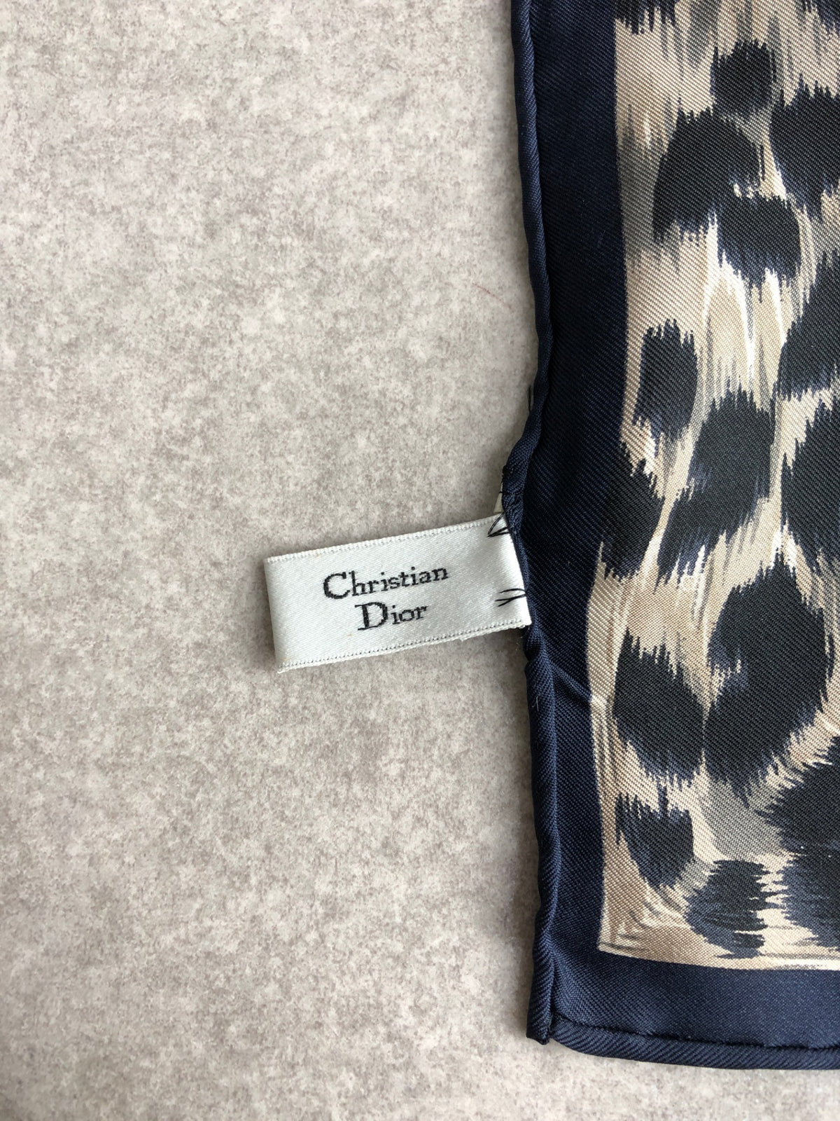 Christian Dior SILK Scarf Navy×Gold Vintage 2b48rk