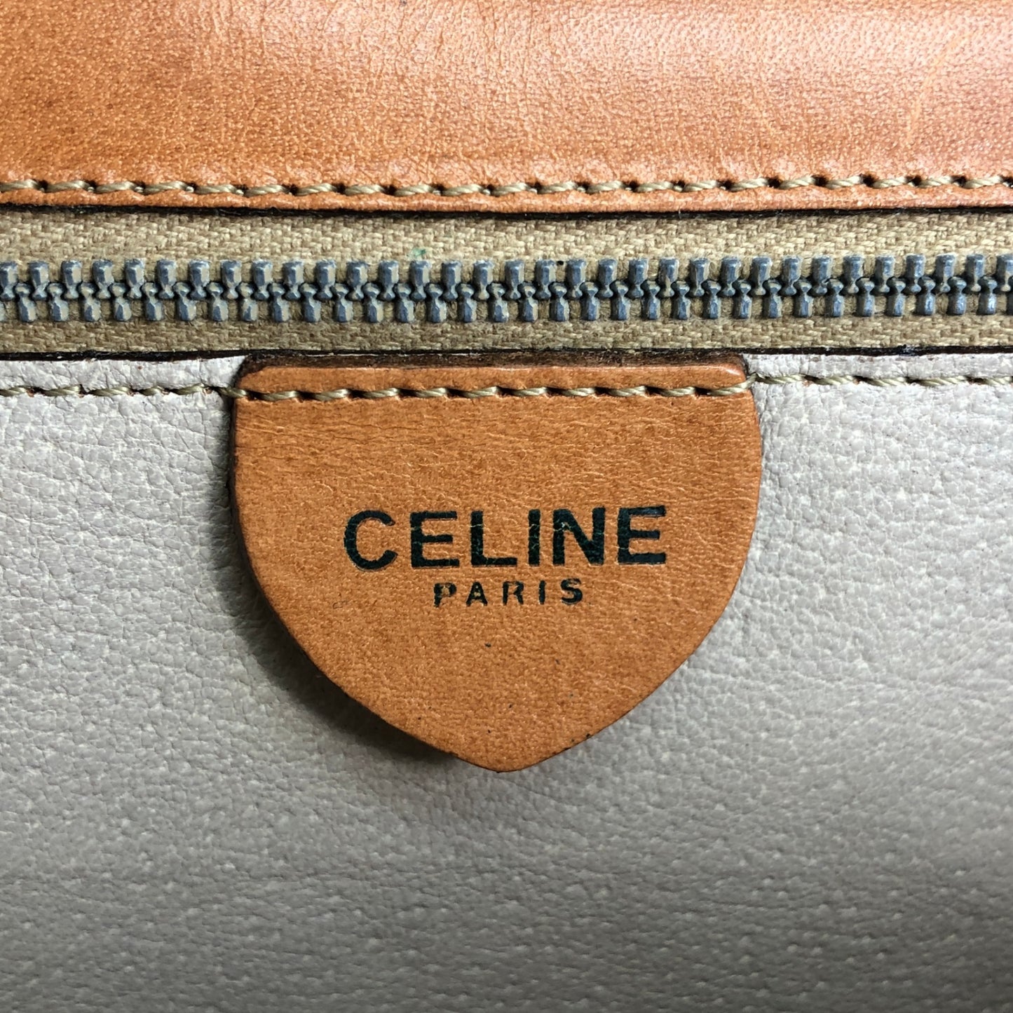 CELINE Macadam Horse Bit Double Flap Top Handle Handbag Brown Vintage 6caaii