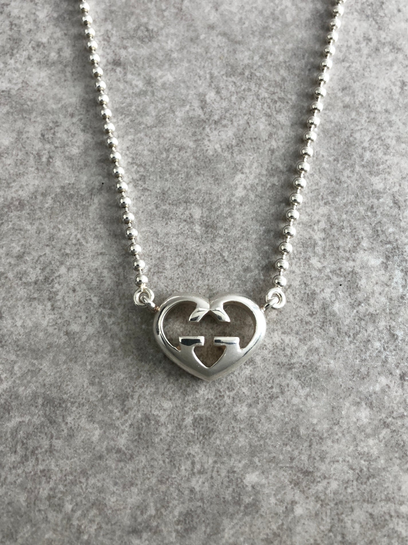 GUCCI Interlocking SILVER925 Necklace Silver Vintage 86xzbs