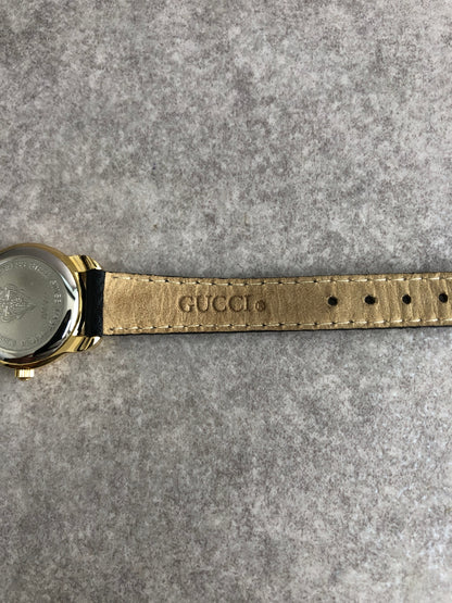 GUCCI Logo Quartz Watch Black×Gold Vintage zt6np6