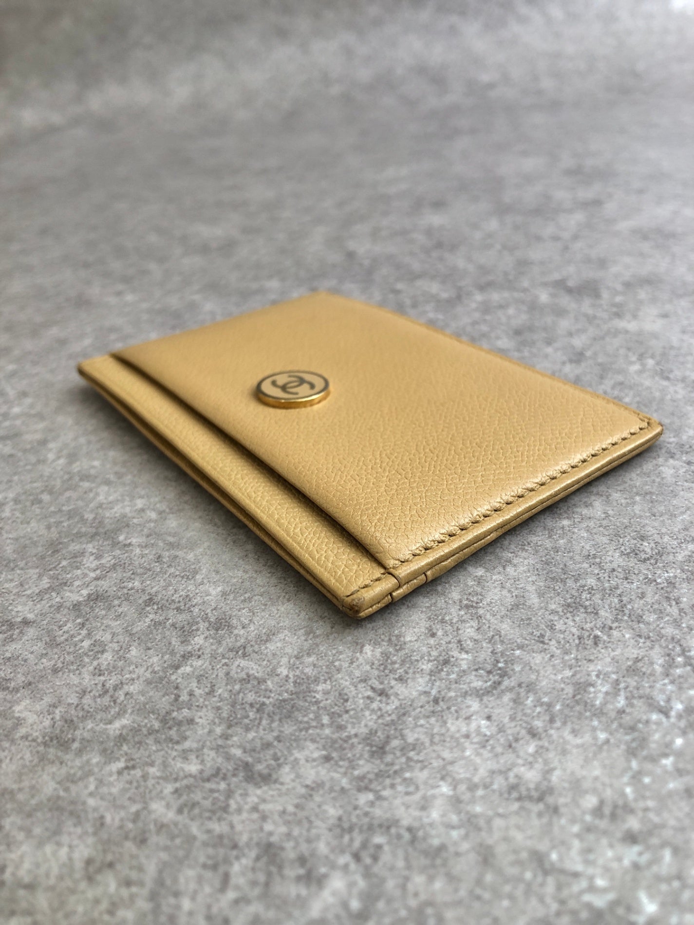 CHANEL Card holder Beige Vintage sap6sk