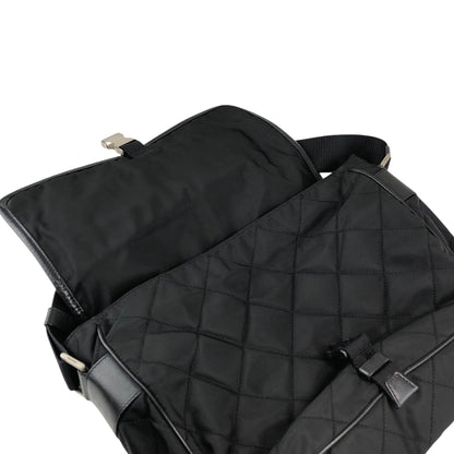 PRADA Tessuto Triangle Logo Shoulder bag Black Vintage g5c3is