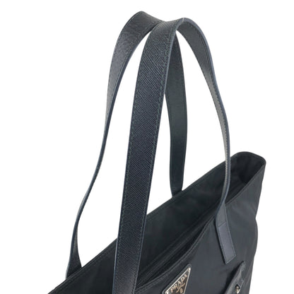 PRADA Triangle Logo Front Pocket Totebag Black Vintage p2sa5n