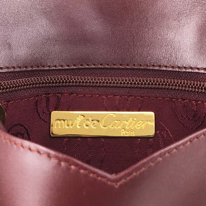 Cartier Flap Shoulder bag Bordeaux Vintage 63gc86